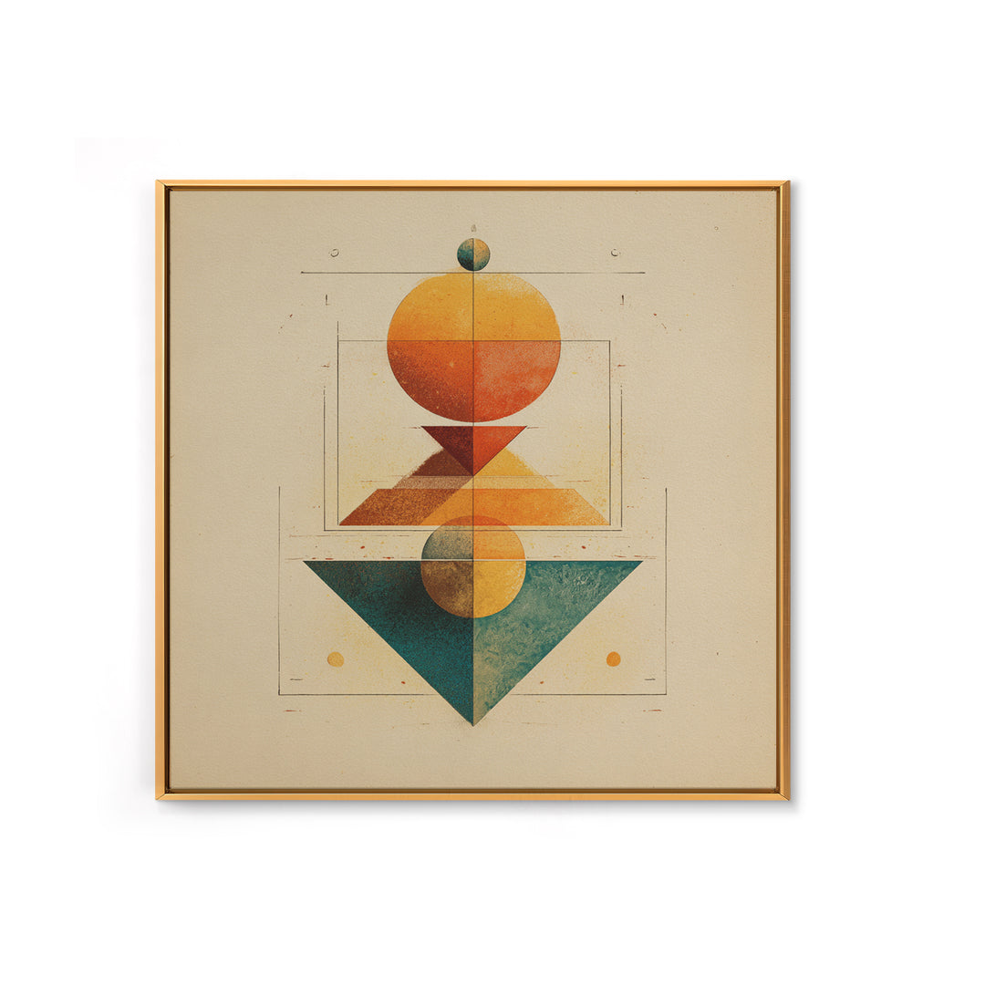 Sacred Deer Formed from Geometric Facets Canvas Print, Sacred Geometry Art, Zen Home Decor, Living Room Decor, Geometry, SGA-1x1-55