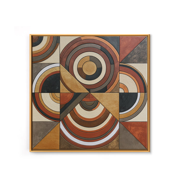 Concentric Circles and Triangles Canvas Print, Sacred Geometry Art, Yoga Wall Art, Living Room Decor, Fine Art, Geometry, SGA-1x1-9