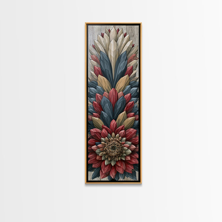 Crystal Lotus Arrangement Canvas Print, Sacred Geometry Art, Large Wall Art, Living Room Decor, Geometry, Geometric Wall Art, SGA-1x3-56