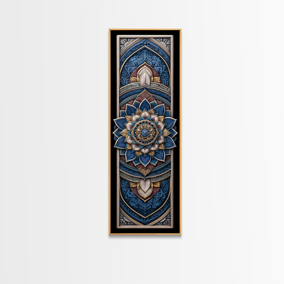 Mandala Lotus with Precise Radial Symmetry Canvas Print, Sacred Geometry Art, Luxury Decor, Living Room Decor, Geometry, SGA-1x3-86