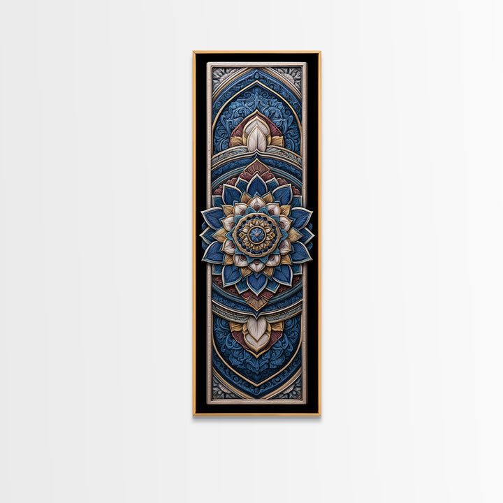 Mandala Lotus with Precise Radial Symmetry Canvas Print, Sacred Geometry Art, Luxury Decor, Living Room Decor, Geometry, SGA-1x3-86