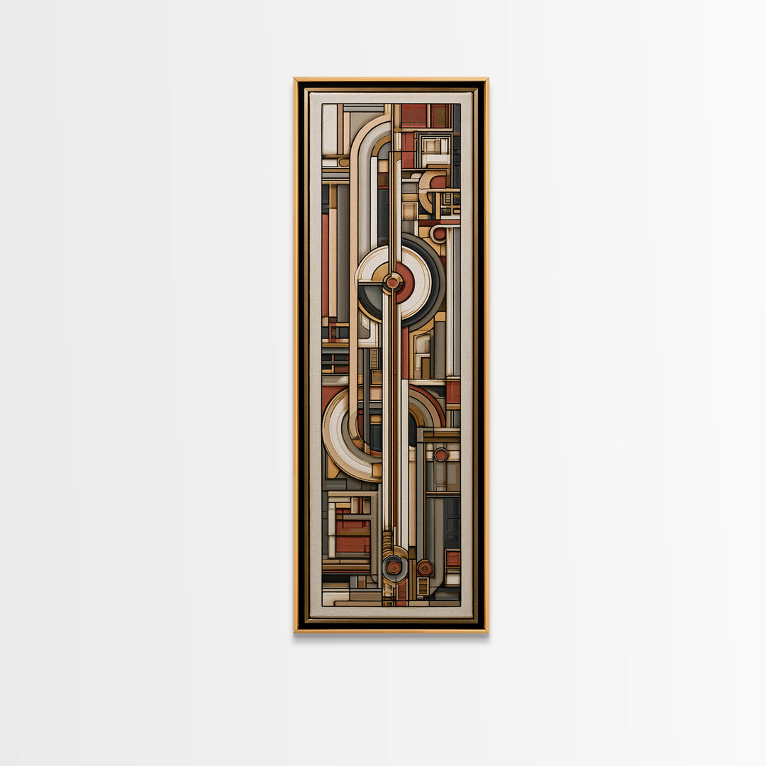 Abstract Temple Plan Made from Sacred Lines Canvas Print, Sacred Geometry Art, Zen Home Decor, Living Room Decor, Geometry, SGA-1x3-97