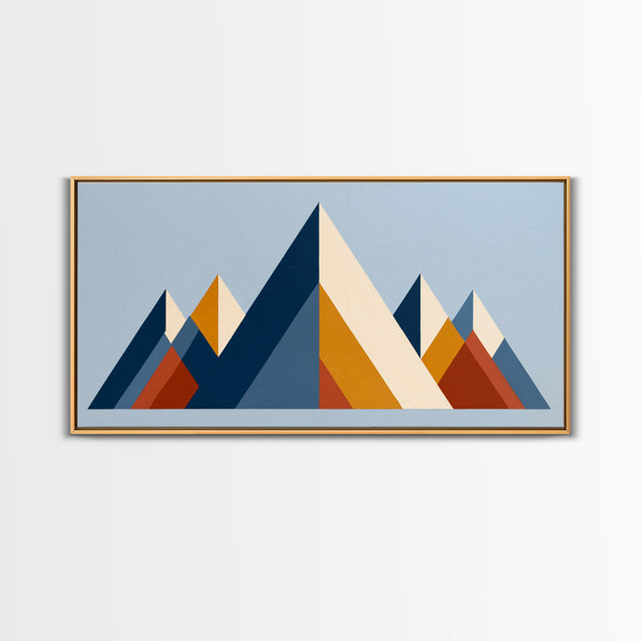Triangle Mountain Landscape Framed Canvas Print, Sacred Geometry Art, Canvas Wall Art, Living Room Decor, Fine Art, Geometry, SGA-2x1-85