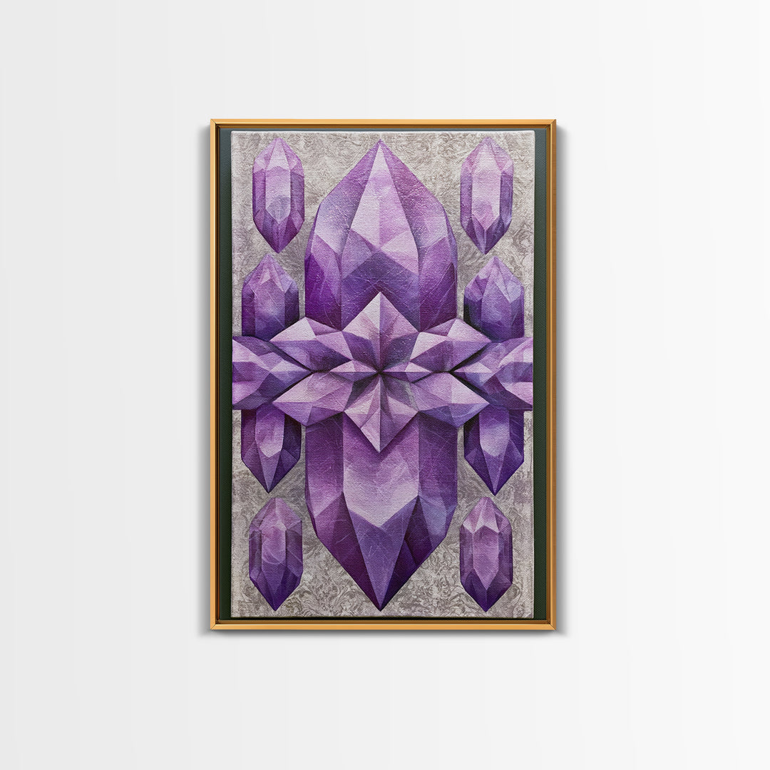 Crystal Grid Pattern Framed Canvas Print, Sacred Geometry Art, Digital Art, Living Room Decor, Geometry, Minimalist Wall Art, SGA-2x3-13