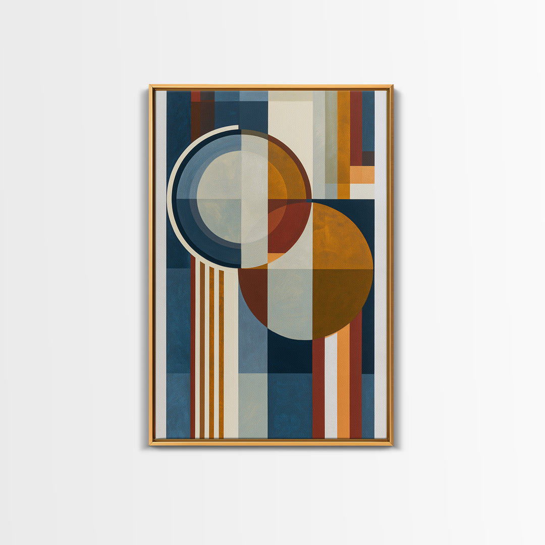 Geometric Sun and Moon Balance Design Framed Canvas Print, Sacred Geometry Art, Wabi Sabi Art, Living Room Decor, Geometry, SGA-2x3-36