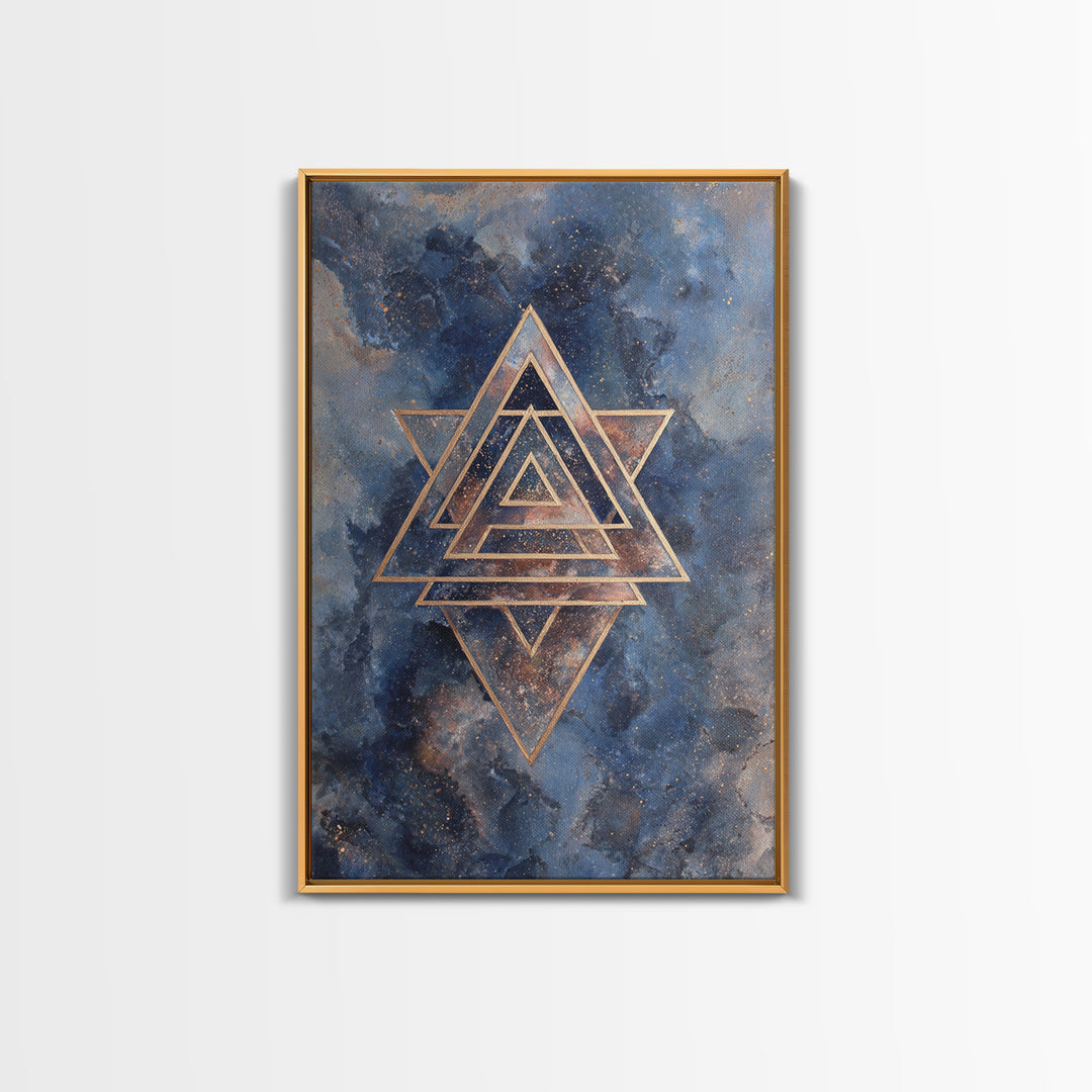 Triangle Mountain Landscape Canvas Print, Sacred Geometry Art, Printable Wall Art, Living Room Decor, Fine Art, Geometry, SGA-2x3-49