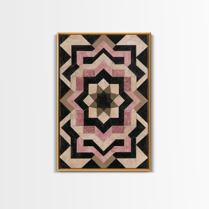 Moroccan Sacred Tile Star Pattern Canvas Print, Sacred Geometry Art, Geometric Wall Art, Living Room Decor, Geometry, SGA-2x3-8