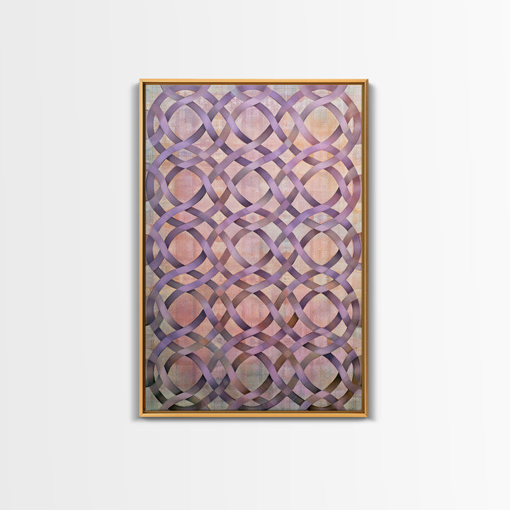 Crystal Grid Pattern Framed Canvas Print, Sacred Geometry Art, Boho Decor, Living Room Decor, Geometry, Spiritual Wall Art, SGA-2x3-85