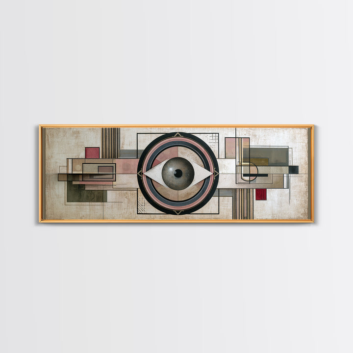 Cosmic Eye Inside Geometric Frame Canvas Print, Sacred Geometry Art, Spiritual Wall Art, Living Room Decor, Abstract Art, SGA-3x1-11