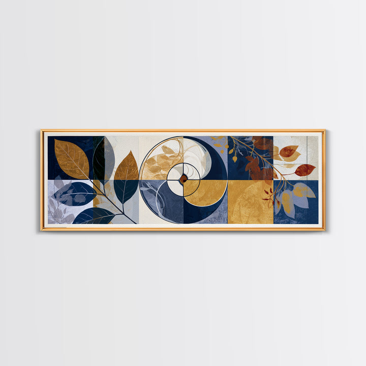 Golden Ratio Spiral Canvas Print, Sacred Geometry Art, Art Print, Living Room Decor, Watercolor Art, Geometry, Digital Wall Art, SGA-3x1-70