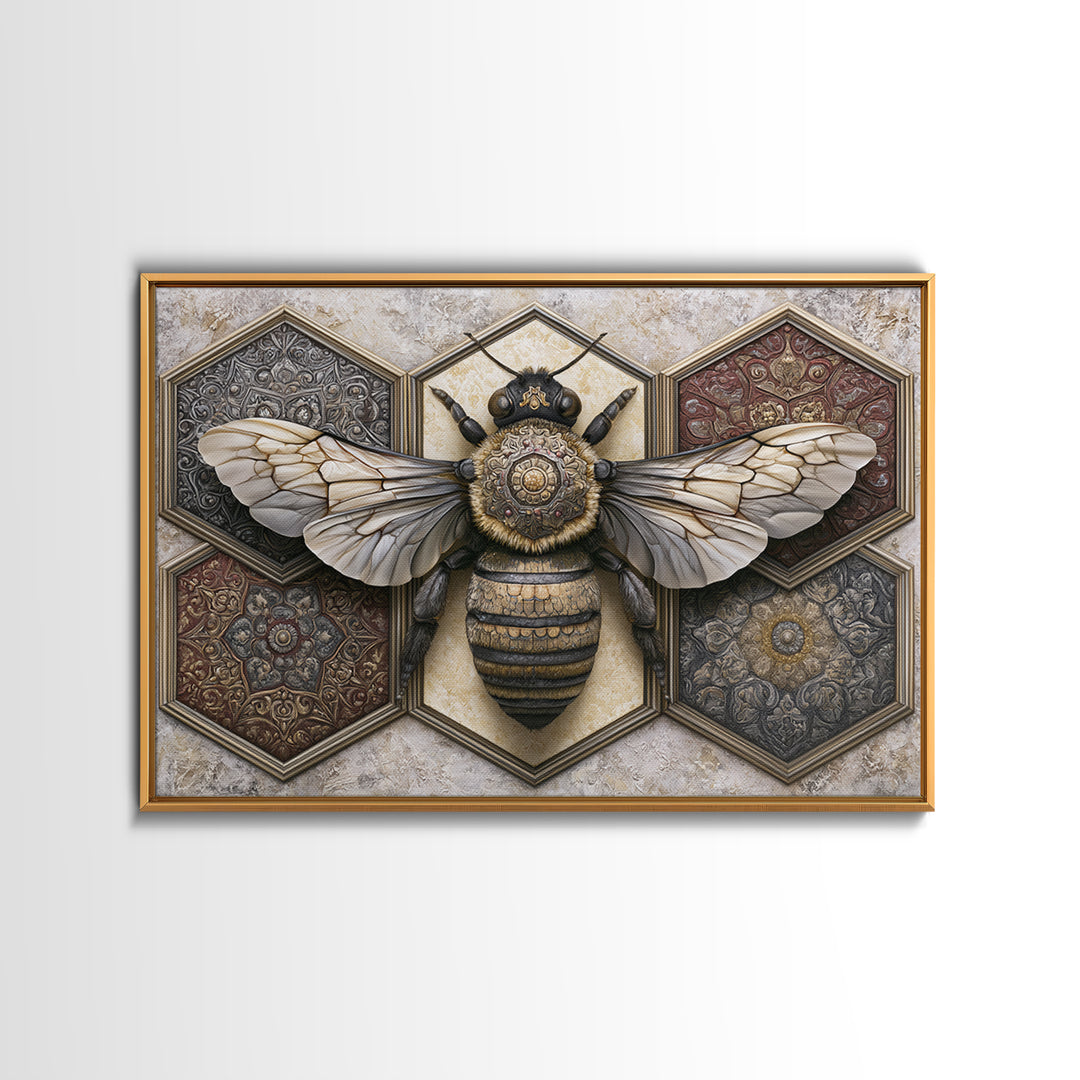 Hexagon Honeycomb Pattern Canvas Print, Sacred Geometry Art, Geometric Wall Art, Living Room Decor, Watercolor Art, Geometry, SGA-3x2-44