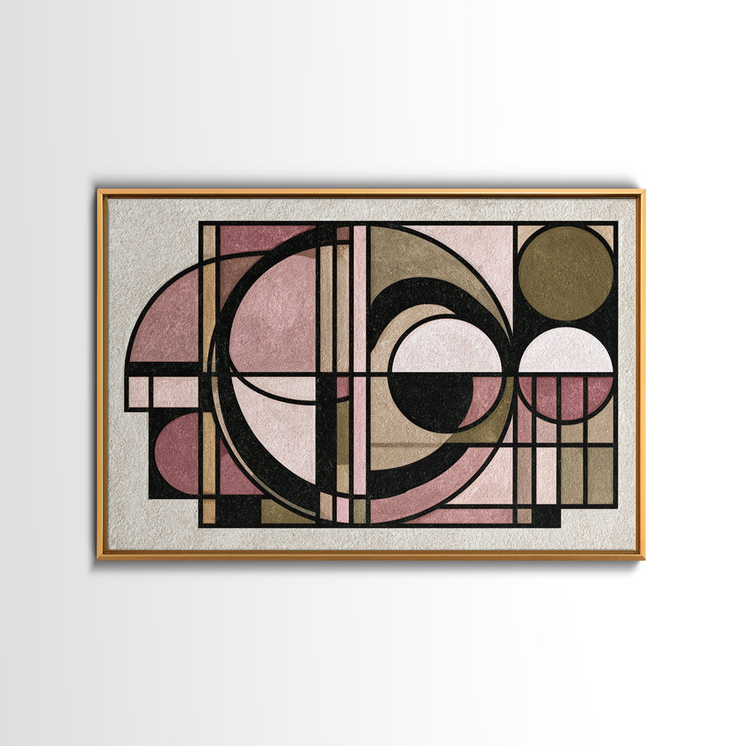 Abstract Temple Plan Made from Sacred Lines Canvas Print, Sacred Geometry Art, Rustic Home Decor, Living Room Decor, Geometry, SGA-3x2-65