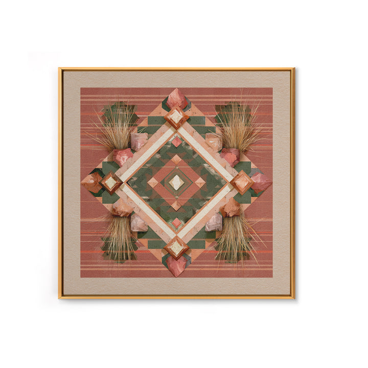 Navajo Geometric Pattern Canvas Print, Southwestern Art, Native American Art, Southwestern Decor, Abstract Art, Mesa, SOU-1x1-76