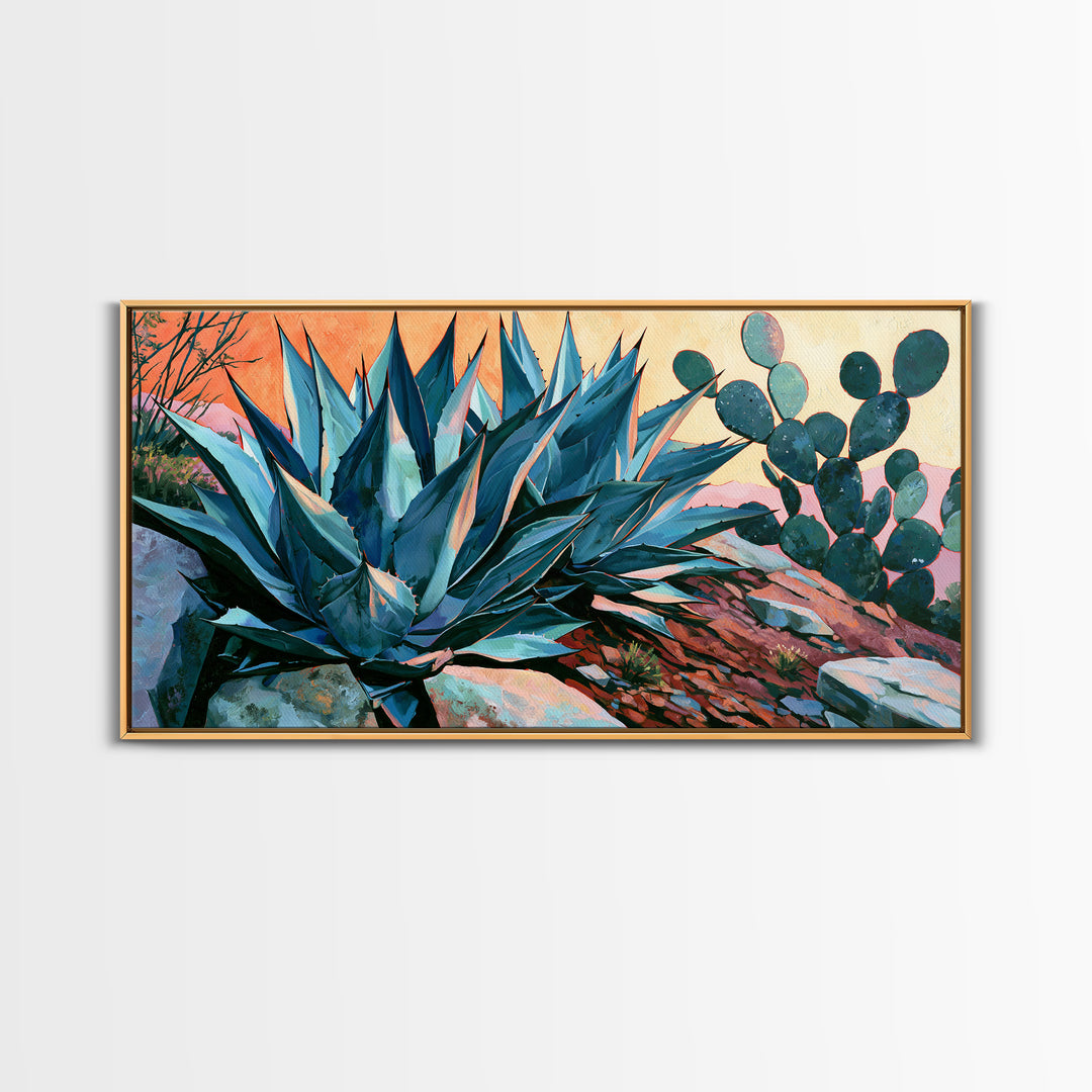 Agave Plant Closeup Canvas Print, Southwestern Art, Original Art, Southwestern Decor, Fine Art, Mesa, Landscape Art, Tile Art, SOU-2x1-57