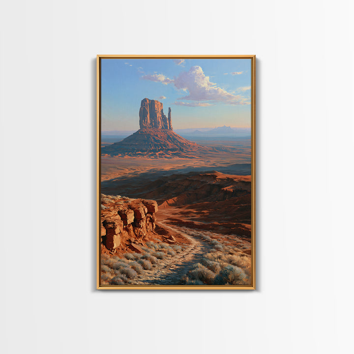 Desert Mesas in Terracotta and Turquoise Canvas Print, Southwestern Art, Original Art, Southwestern Decor, Fine Art, Mesa, SOU-2x3-9