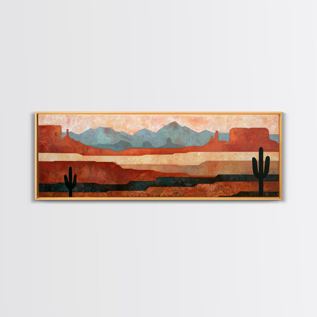 Abstract Canyon Layers Canvas Print, Southwestern Art, Printable Art, Southwestern Decor, Fine Art, Mesa, Native American Art, SOU-3x1-34