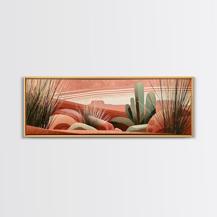Tribal Blanket Abstract Without Sacred Copying Canvas Print, Southwestern Art, Antique Oil Painting, Southwestern Decor, Mesa, SOU-3x1-54