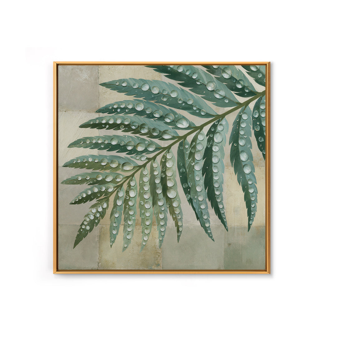 Fern Leaf Closeup Framed Canvas Print, Spa Art, Dog Wall Art, Spa Decor, Watercolor Art, Serenity, Dog Canvas, SPA-1x1-11