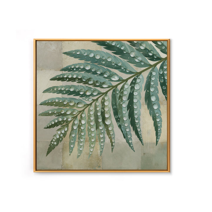 Fern Leaf Closeup Framed Canvas Print, Spa Art, Dog Wall Art, Spa Decor, Watercolor Art, Serenity, Dog Canvas, SPA-1x1-11