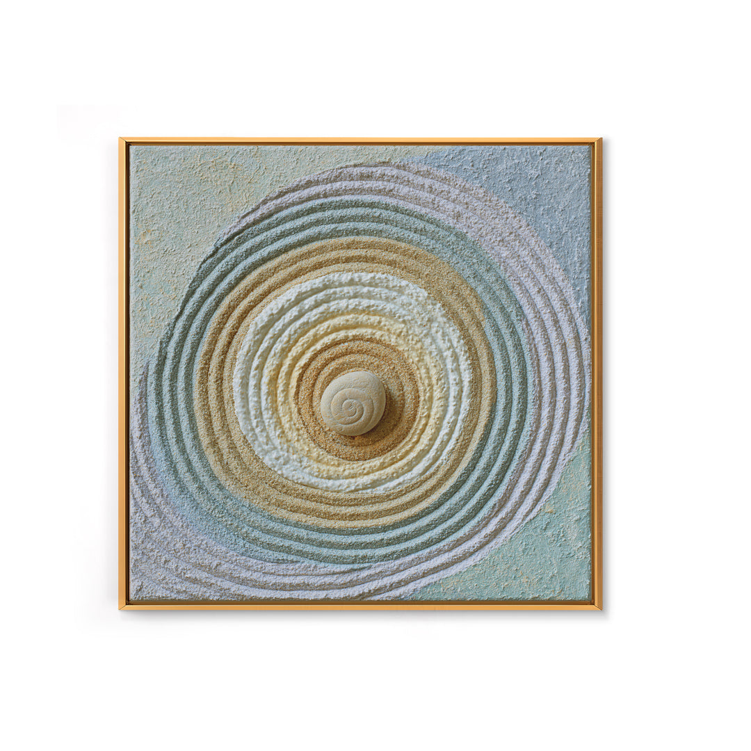 Sand Garden Lines Framed Canvas Print, Spa Art, Spa Decor, Oil Painting, Serenity, Minimalist Art, Feminine Wall Art, SPA-1x1-12