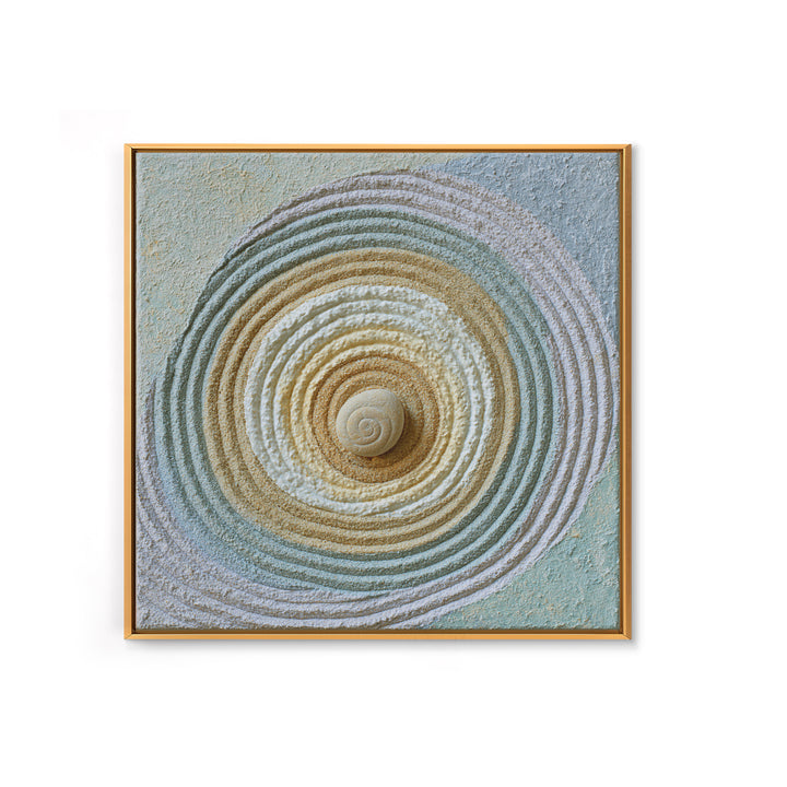 Sand Garden Lines Framed Canvas Print, Spa Art, Spa Decor, Oil Painting, Serenity, Minimalist Art, Feminine Wall Art, SPA-1x1-12