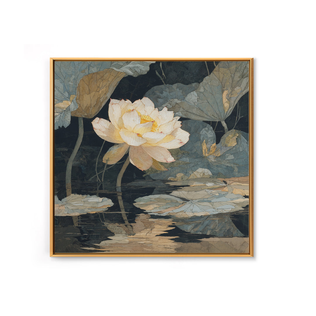 Minimal Face with Closed Eyes and Flowers Canvas Print, Spa Art, Minimalist Art, Spa Decor, Fine Art, Serenity, Tarot Card Art, SPA-1x1-19