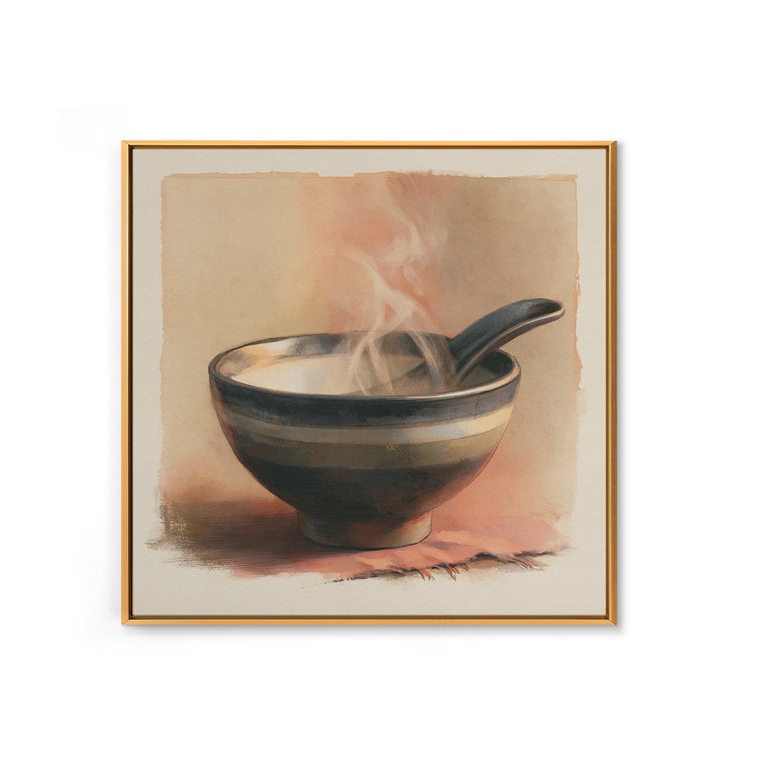 Tea Bowl and Steam Still Life Canvas Print, Spa Art, Dog Groomer Gifts, Spa Decor, Oil Painting, Serenity, Fine Art Print, SPA-1x1-22