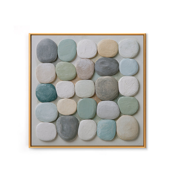Pebble Texture Abstract Framed Canvas Print, Spa Art, Fashion Wall Art, Spa Decor, Abstract Art, Serenity, Modern Decor, SPA-1x1-39