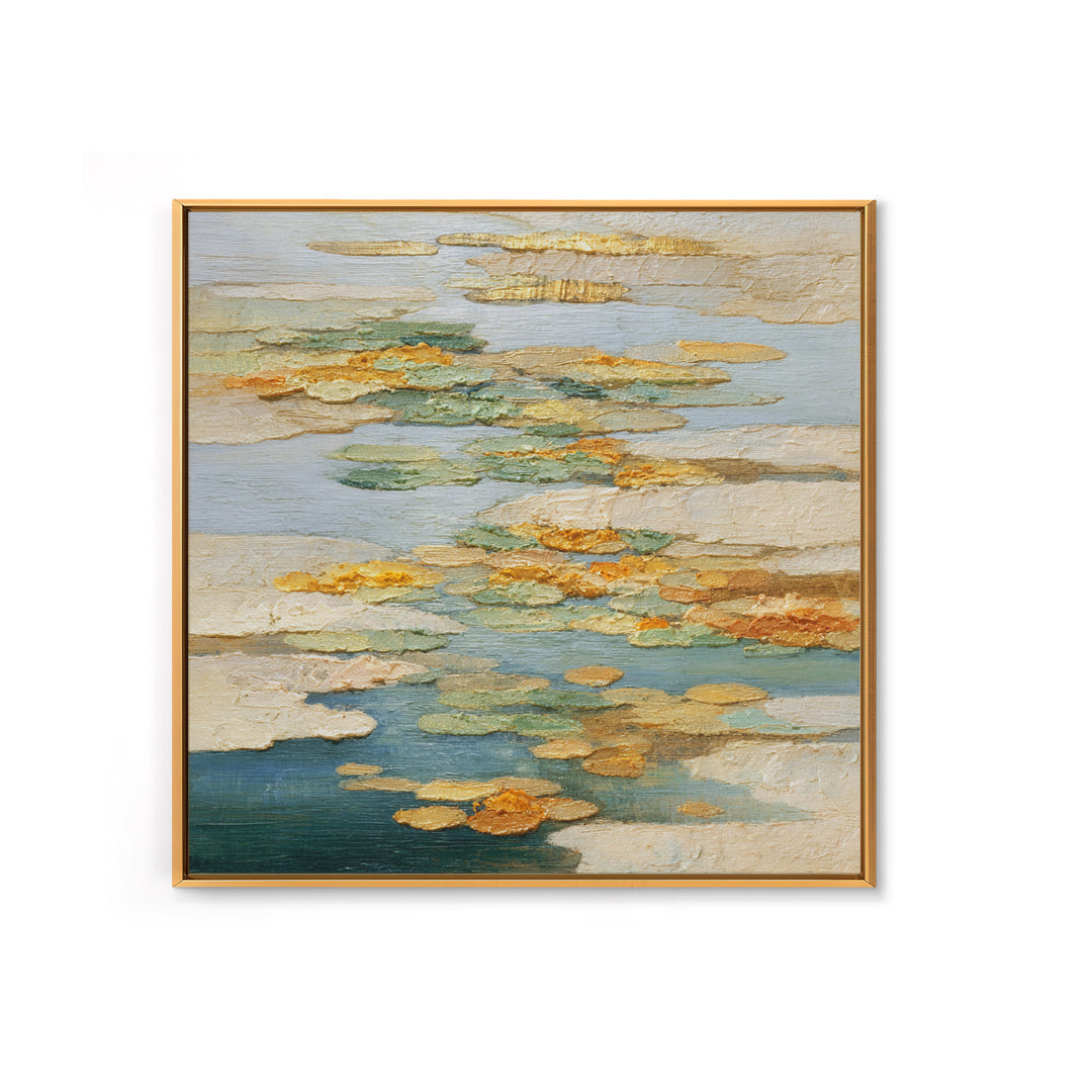 Warm Candle Flame Framed Canvas Print, Spa Art, Textured Painting, Spa Decor, Abstract Art, Serenity, Travel Poster, SPA-1x1-57