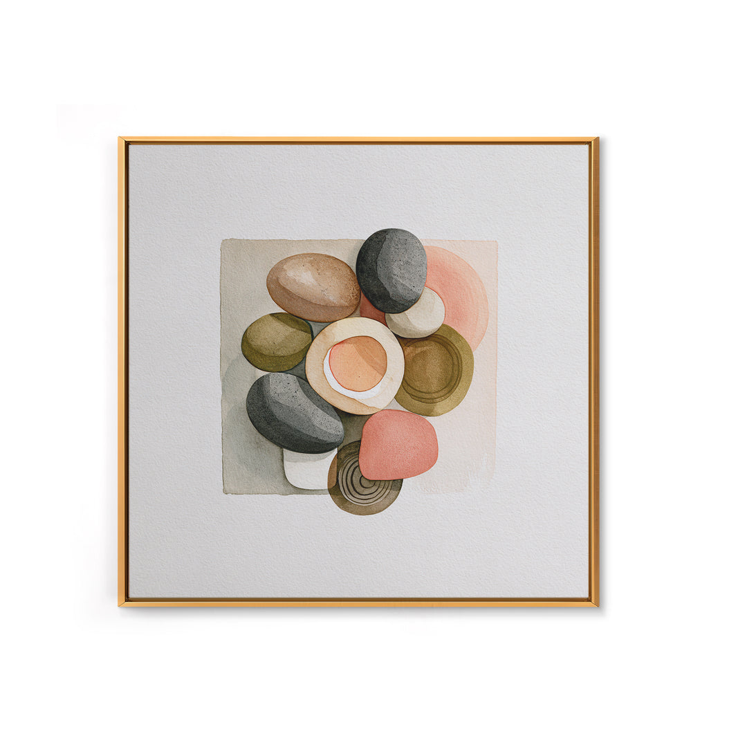 Pebble Texture Abstract Framed Canvas Print, Spa Art, Neutral Decor, Spa Decor, Fine Art, Serenity, Home Decor, Wall Decor, SPA-1x1-63