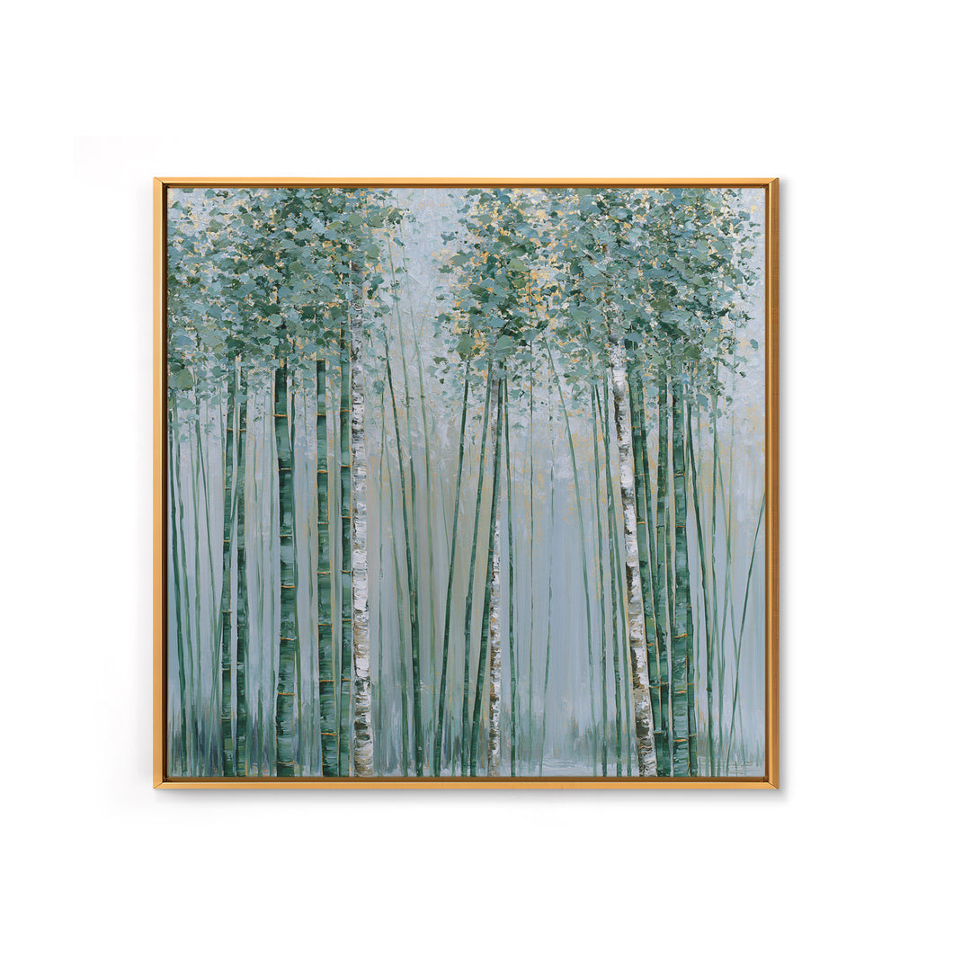 Misty Bamboo Forest Canvas Print, Spa Art, Art, Spa Decor, Serenity, Abstract Print, Minimalist Art, Feminine Wall Art, SPA-1x1-77