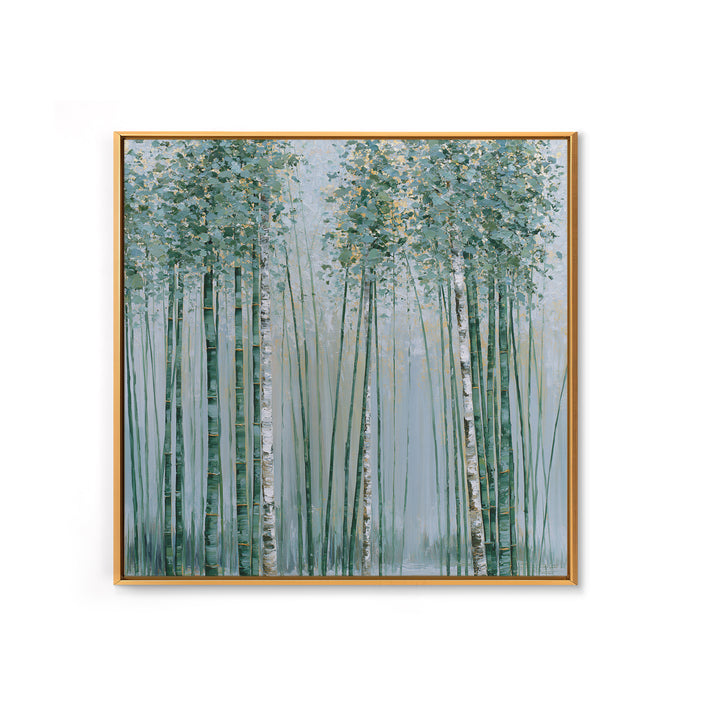 Misty Bamboo Forest Canvas Print, Spa Art, Art, Spa Decor, Serenity, Abstract Print, Minimalist Art, Feminine Wall Art, SPA-1x1-77