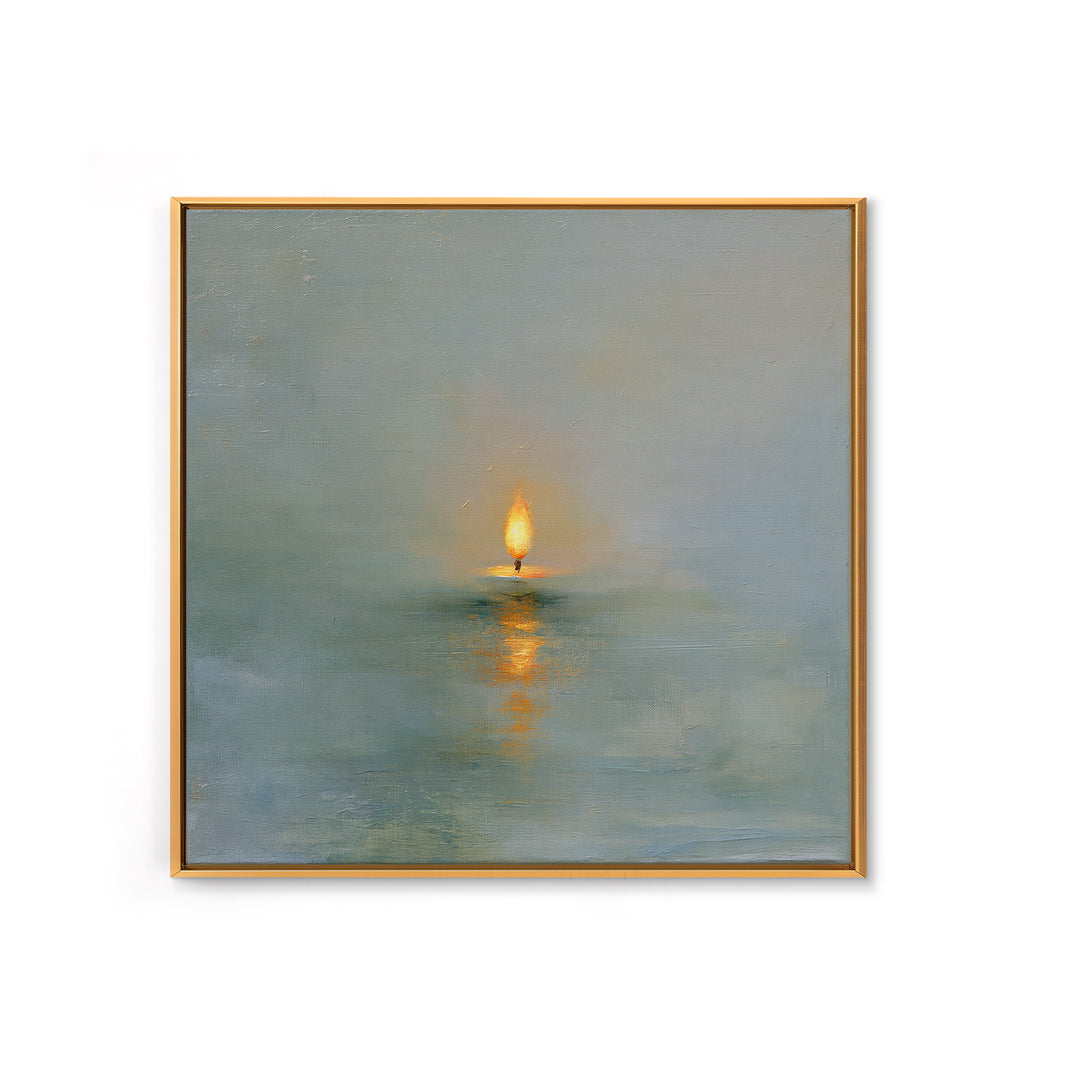 Warm Candle Flame Canvas Print, Spa Art, Wall Decor, Spa Decor, Fine Art, Serenity, Minimalist Art, Feminine Wall Art, SPA-1x1-81