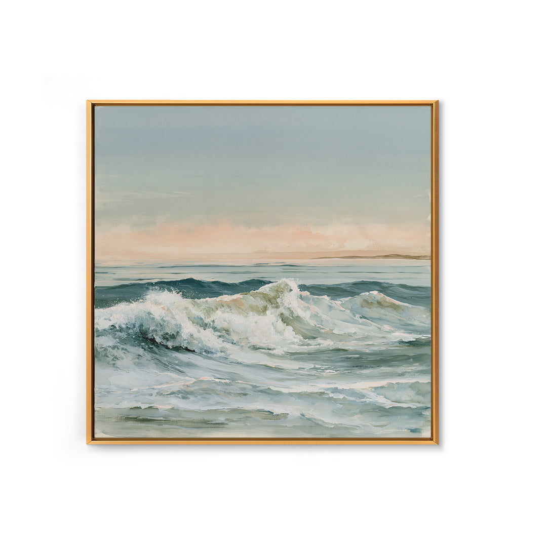 Coastal Horizon in Muted Spa Blues Canvas Print, Spa Art, Boho Decor, Spa Decor, Serenity, Printable Art, Wall Art Print, SPA-1x1-82