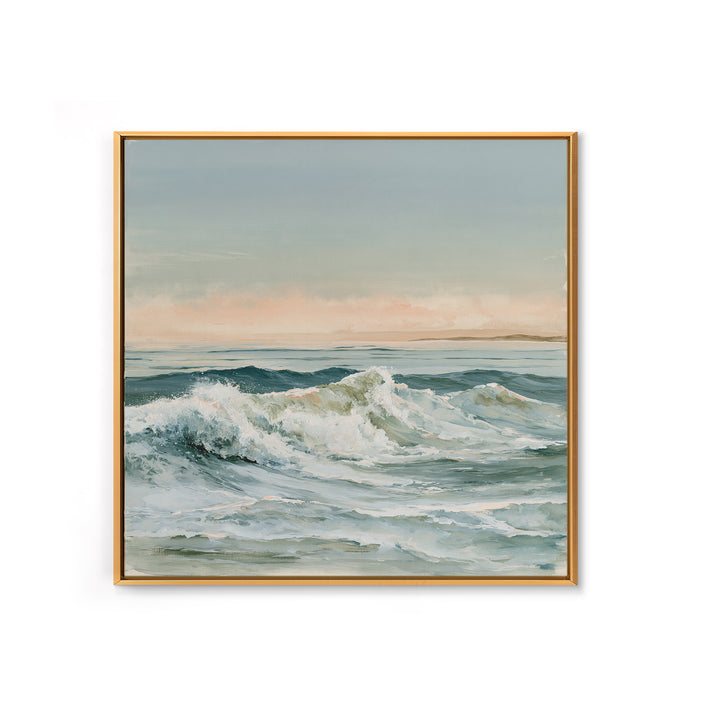 Coastal Horizon in Muted Spa Blues Canvas Print, Spa Art, Boho Decor, Spa Decor, Serenity, Printable Art, Wall Art Print, SPA-1x1-82