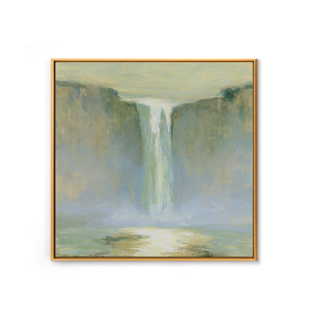 Serene Waterfall with Mist Canvas Print, Spa Art, Neutral Decor, Spa Decor, Fine Art, Serenity, Home Decor, Wall Decor, SPA-1x1-90