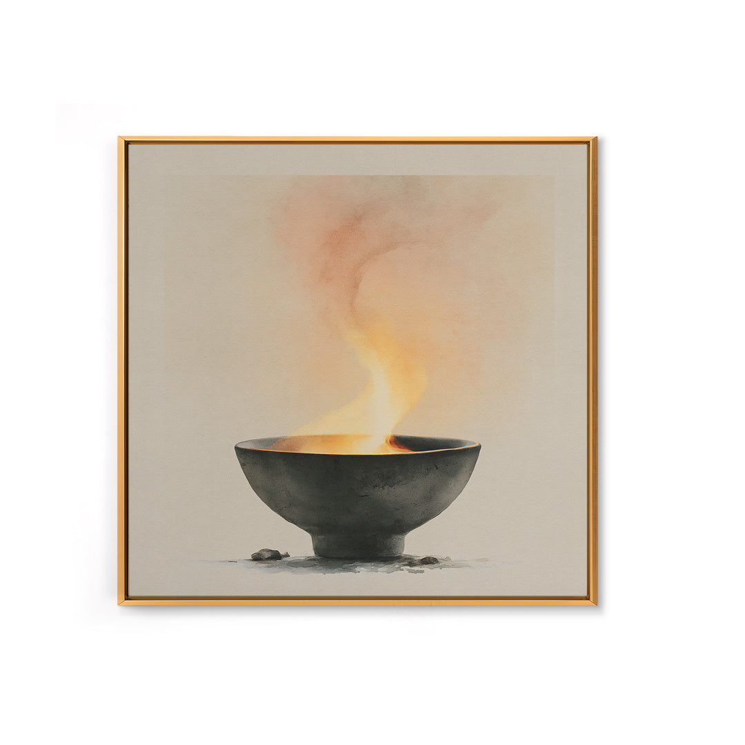 Tea Bowl and Steam Still Life Canvas Print, Spa Art, Modern Decor, Spa Decor, Fine Art, Serenity, Wall Decor, SPA-1x1-94