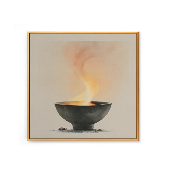 Tea Bowl and Steam Still Life Canvas Print, Spa Art, Modern Decor, Spa Decor, Fine Art, Serenity, Wall Decor, SPA-1x1-94
