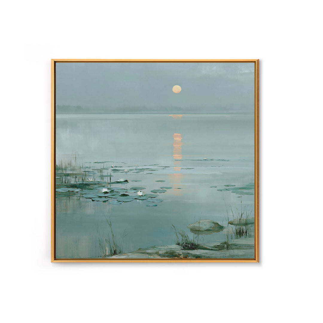 Moonlit Lake Reflection Canvas Print, Spa Art, Fine Art Print, Spa Decor, Fine Art, Serenity, Wall Decor, Printable Wall Art, SPA-1x1-95