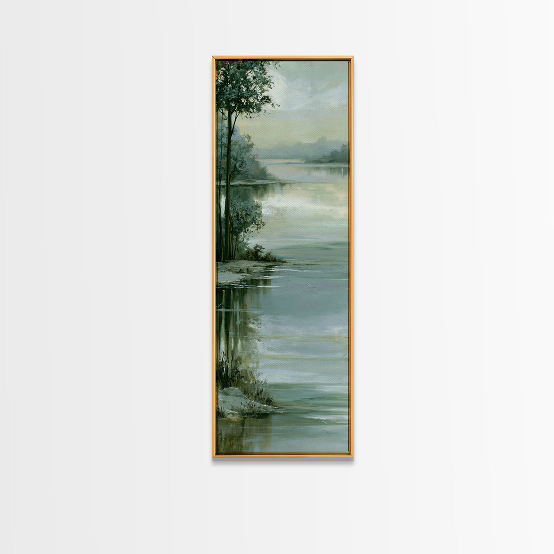 Moonlit Lake Reflection Canvas Print, Spa Art, Feminine Wall Art, Spa Decor, Fine Art, Serenity, Hair Salon Wall Art, SPA-1x3-11