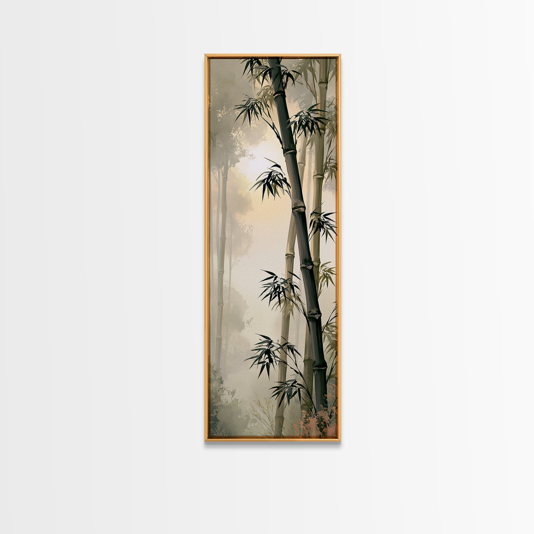 Misty Bamboo Forest Canvas Print, Spa Art, Art, Spa Decor, Serenity, Abstract Print, Minimalist Art, Feminine Wall Art, SPA-1x3-17