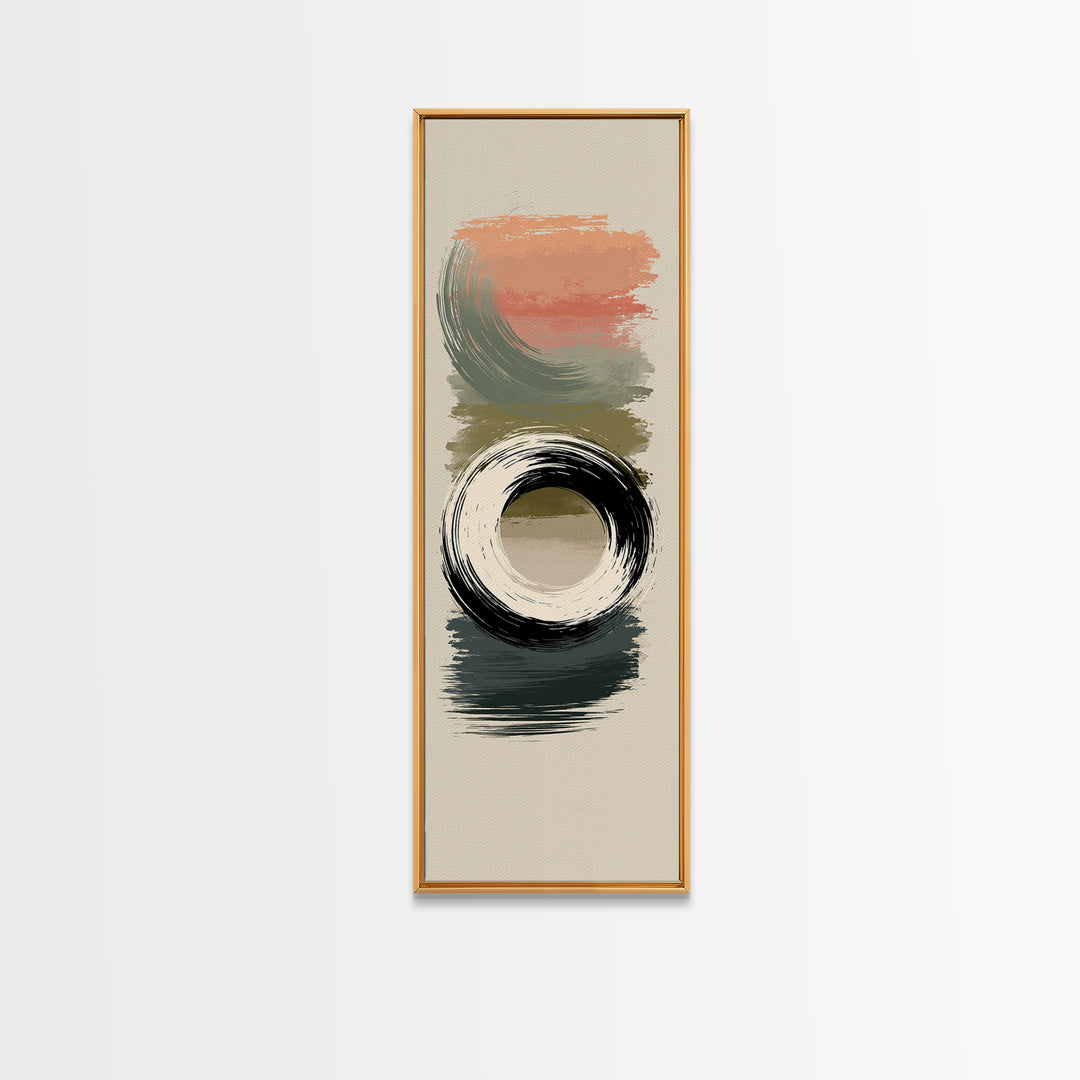 Minimal Zen Circle Brushstroke Framed Canvas Print, Spa Art, Art, Spa Decor, Fine Art, Serenity, Abstract Print, Minimalist Art, SPA-1x3-20