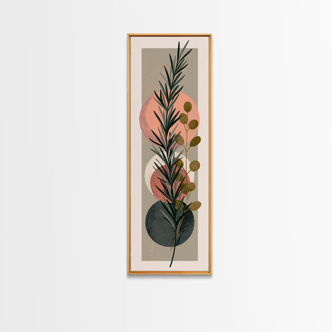 Botanical Herbal Arrangement Canvas Print, Spa Art, Tarot Card Art, Spa Decor, Watercolor Art, Serenity, Textured Painting, SPA-1x3-26
