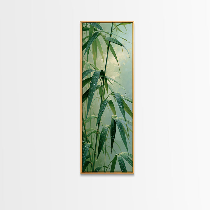 Rain on Leaves Canvas Print, Spa Art, Printable Wall Art, Spa Decor, Serenity, Feminine Wall Art, Fine Art Photography, SPA-1x3-28