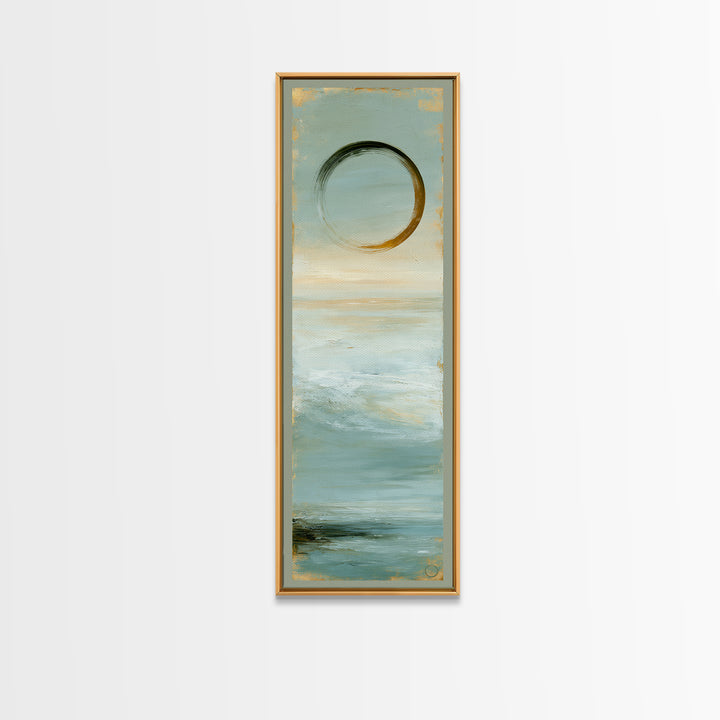 Minimal Zen Circle Brushstroke Canvas Print, Spa Art, Botanical Art, Spa Decor, Fine Art, Serenity, Fashion Wall Art, SPA-1x3-44