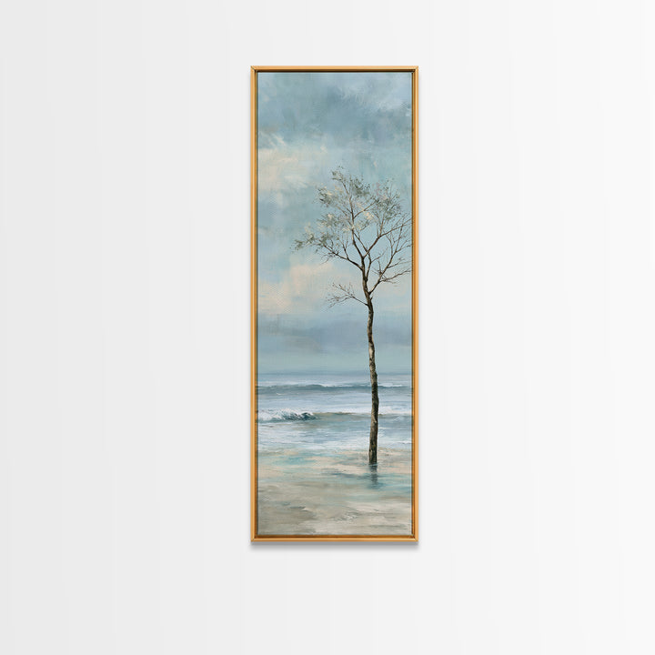 Coastal Horizon in Muted Spa Blues Framed Canvas Print, Spa Art, Modern Decor, Spa Decor, Fine Art, Serenity, Wall Decor, SPA-1x3-46