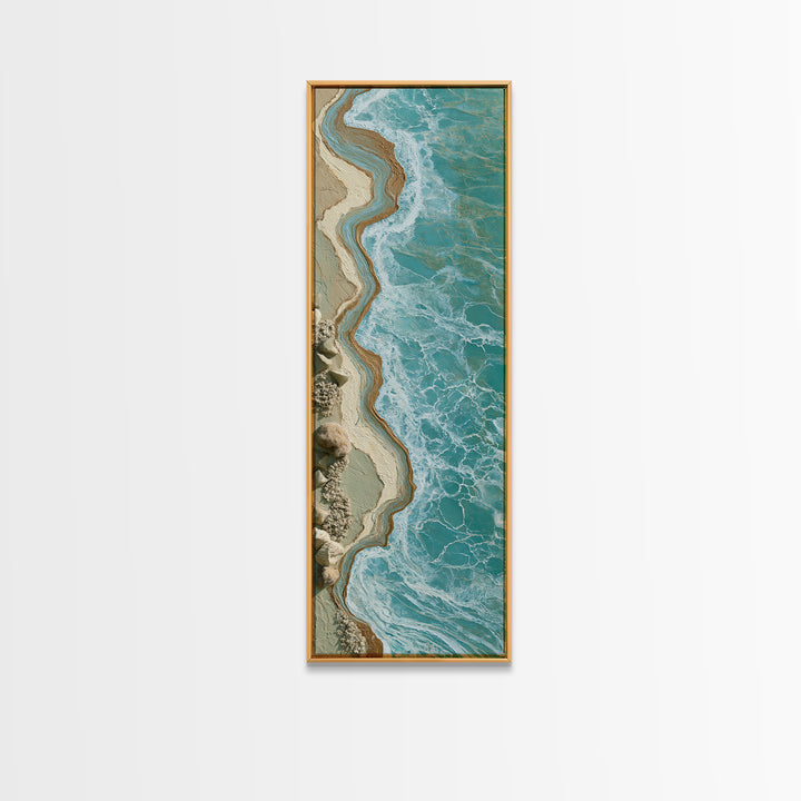 Blue Lagoon Water Seen from Above Canvas Print, Spa Art, Feminine Wall Art, Spa Decor, Fine Art, Serenity, Hair Salon Wall Art, SPA-1x3-56