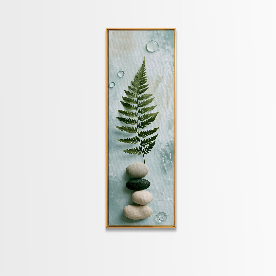 Fern Leaf Closeup Framed Canvas Print, Spa Art, Gallery Decor, Spa Decor, Fine Art, Serenity, Wall Art, Home Decor, Wall Decor, SPA-1x3-71