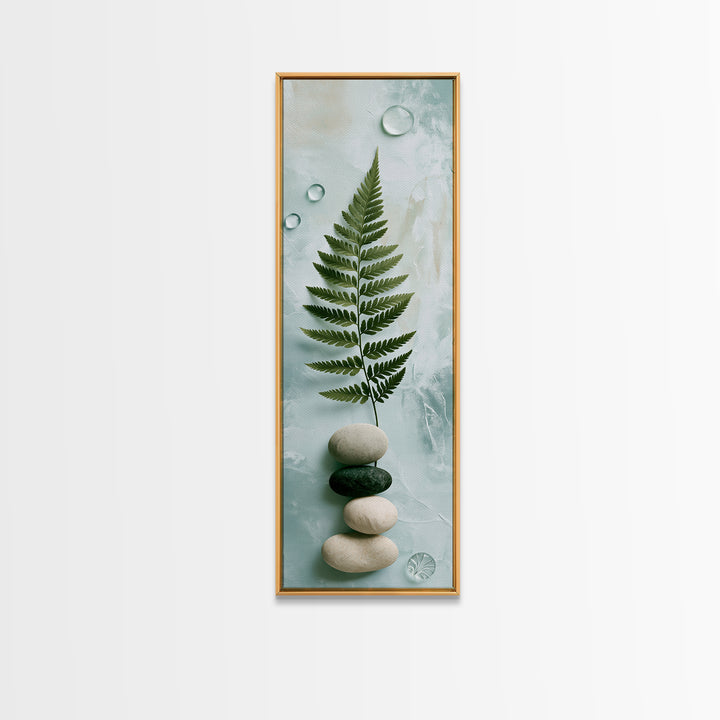 Fern Leaf Closeup Framed Canvas Print, Spa Art, Gallery Decor, Spa Decor, Fine Art, Serenity, Wall Art, Home Decor, Wall Decor, SPA-1x3-71