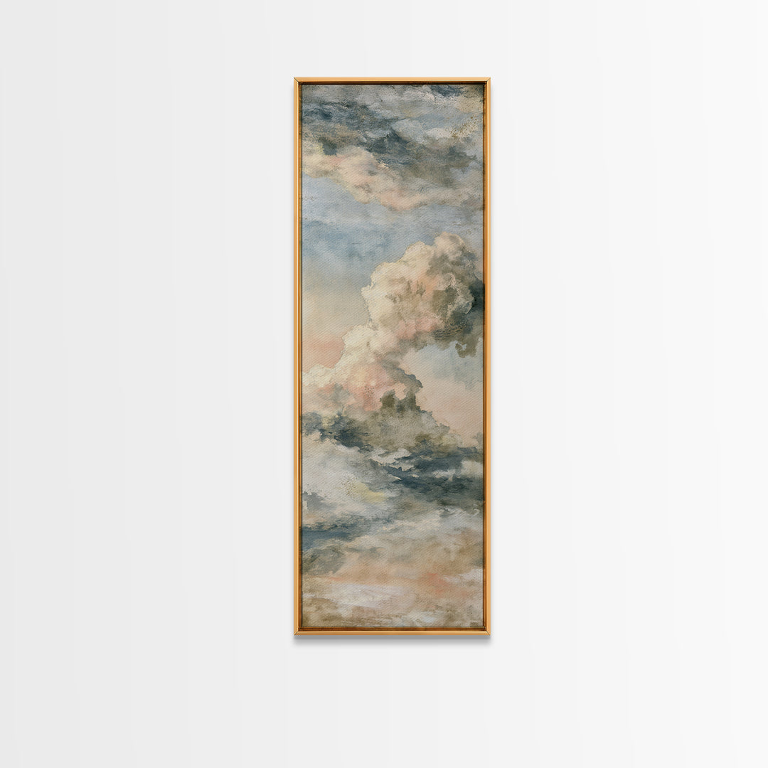 Soft Cloudscape in Cream and Sage Canvas Print, Spa Art, Spa, Spa Decor, Fine Art, Serenity, Teen Girl Room Decor, Dog Canvas, SPA-1x3-73
